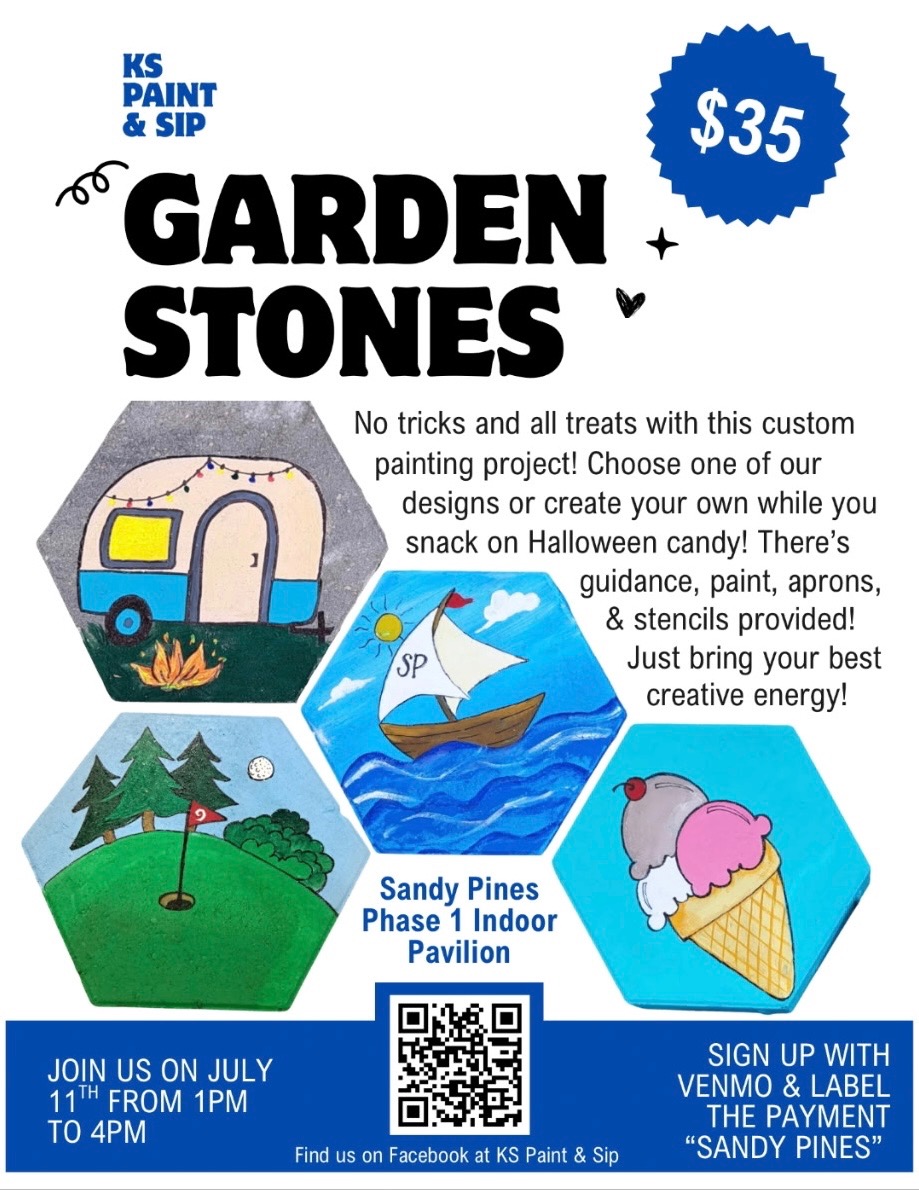 Garden Stones painting event hosted by KS Paint and Sip