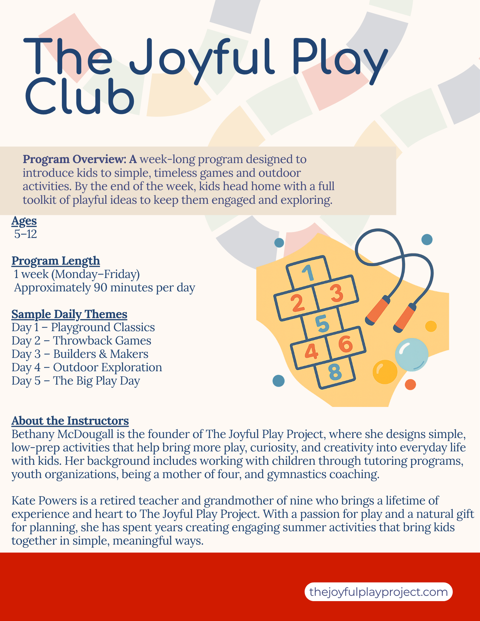 Joyful Play Club Flyer